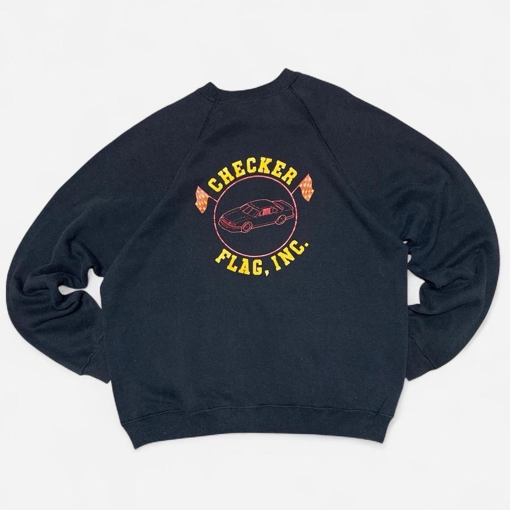Vintage‎ Checker flag Inc racing black crewneck